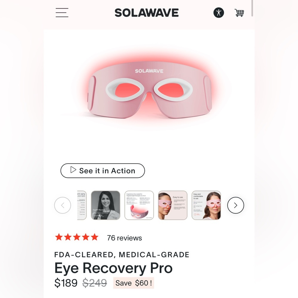 Solawave eye recovery pro maskNWT